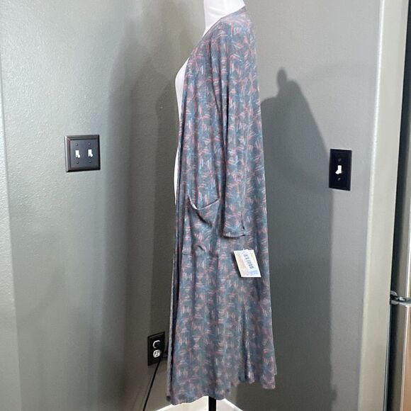 NWT Lularoe Sarah Open Front Longline Cardigan Geo Print - Picture 8 of 14